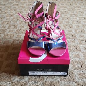 10W Blue and pink heels